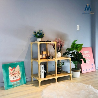Kệ gỗ trang trí phòng khách MinhlongwoodHN