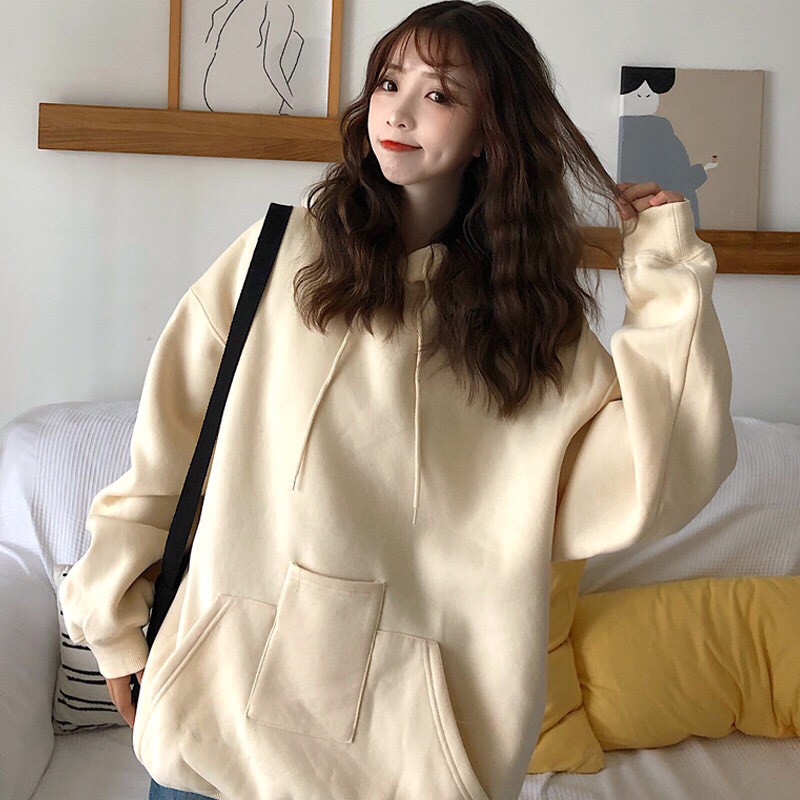 Áo Hoodie Nữ BLANEICAGA, Hoodie phong cách Hàn Quốc BASIC Màu Trơn (Áo Swe | BigBuy360 - bigbuy360.vn