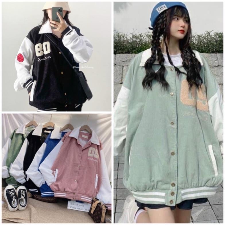 [NEW] Áo Khoác Bomber Unisex Chống Nắng Chất Nhung Tăm 09 Form Rộng Nam Nữ (Hàng Sẵn)
