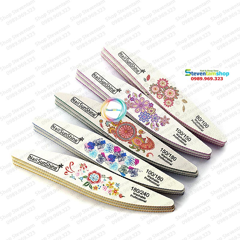 Dũa móng giả Sunshine hình lá liễu full các loại nhám