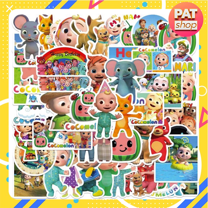Sticker PVC BST Hình Nhân Vật Kênh Thiếu Nhi Cocomelon #228