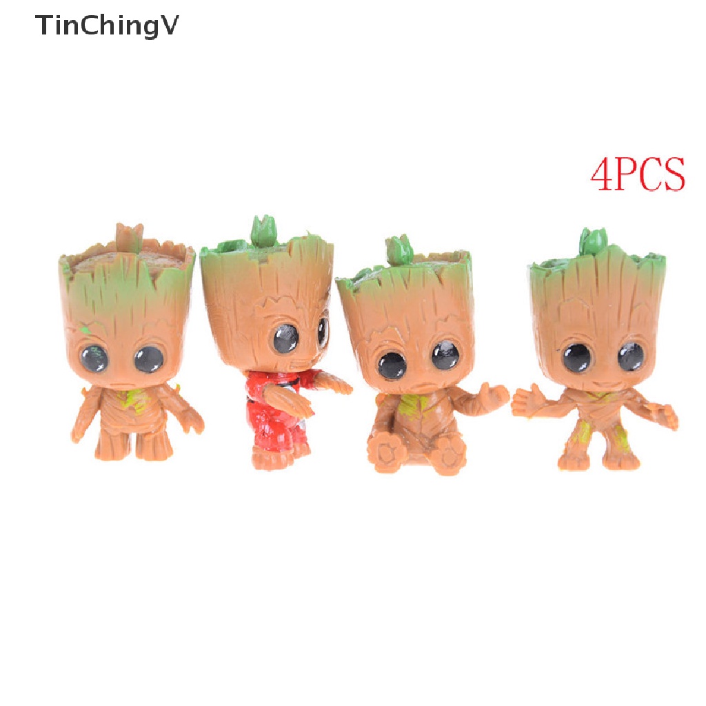 Set 4 Mô Hình Nhân Vật Phim Guardians of the Baby Groot Bằng PVC