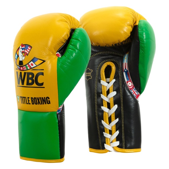 Găng tay boxing Title WBC Jose Sulaiman Leather Gloves - Yellow Green/Black