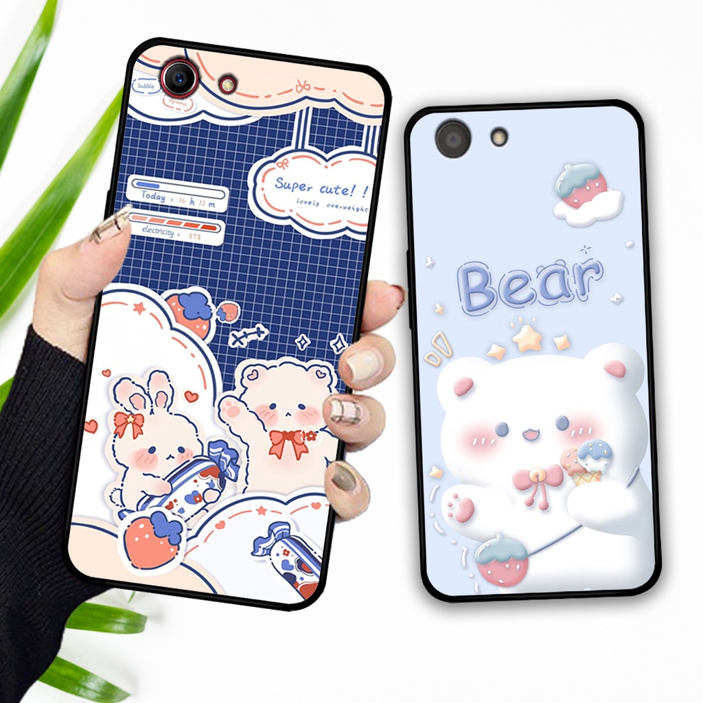 Ốp lưng Oppo A71 - Oppo A83 in hình caro gấu thỏ dễ thương
