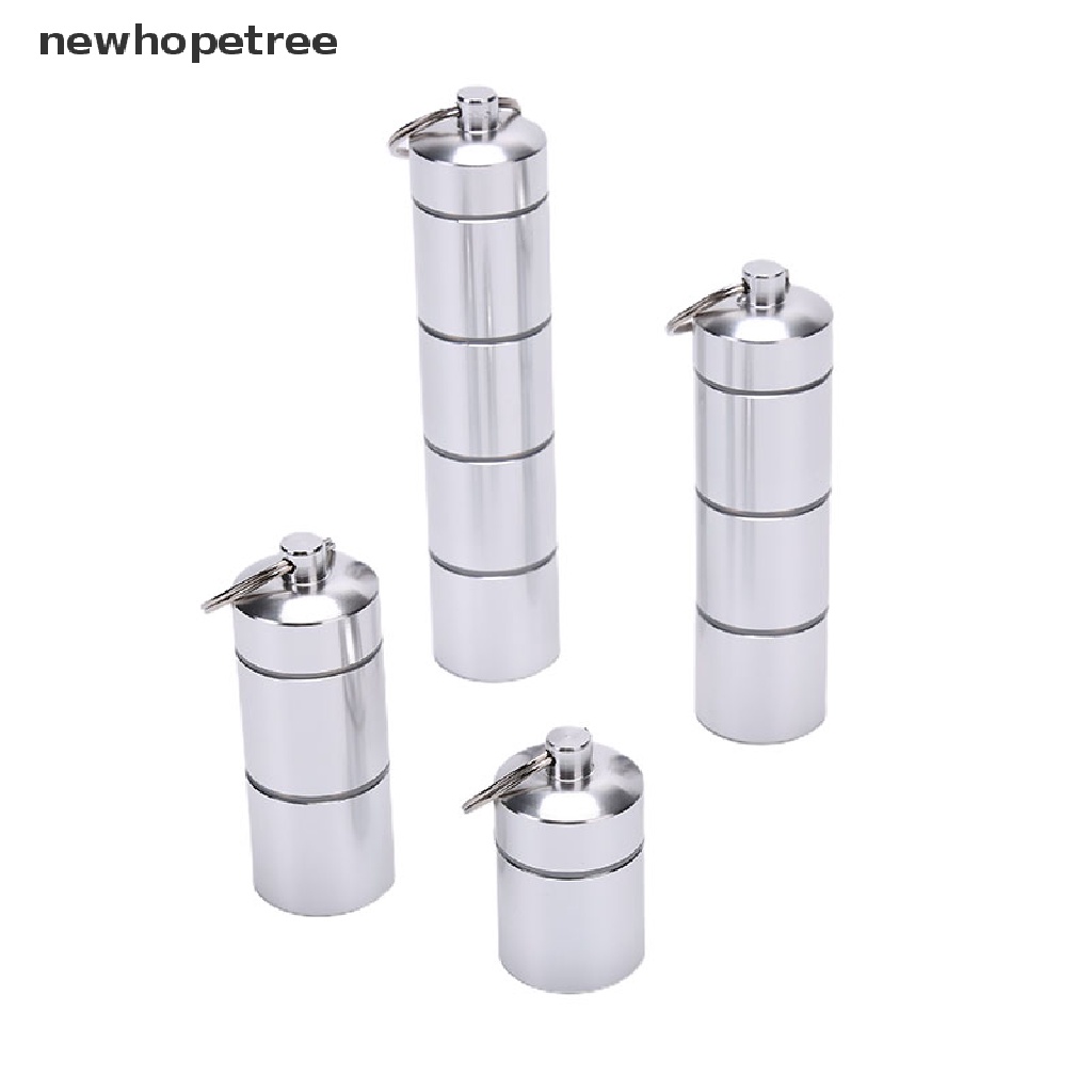 Hộp Đựng Thuốc Viên 25mm Chia Ngăn Bằng Nhôm Chống Thấm Nước Có Móc Khóa Tiện Dụng