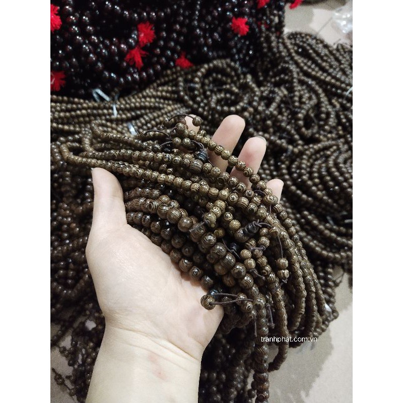 Tràng 108 hạt gỗ mân tự nhiên (mun đuôi công) 6ly