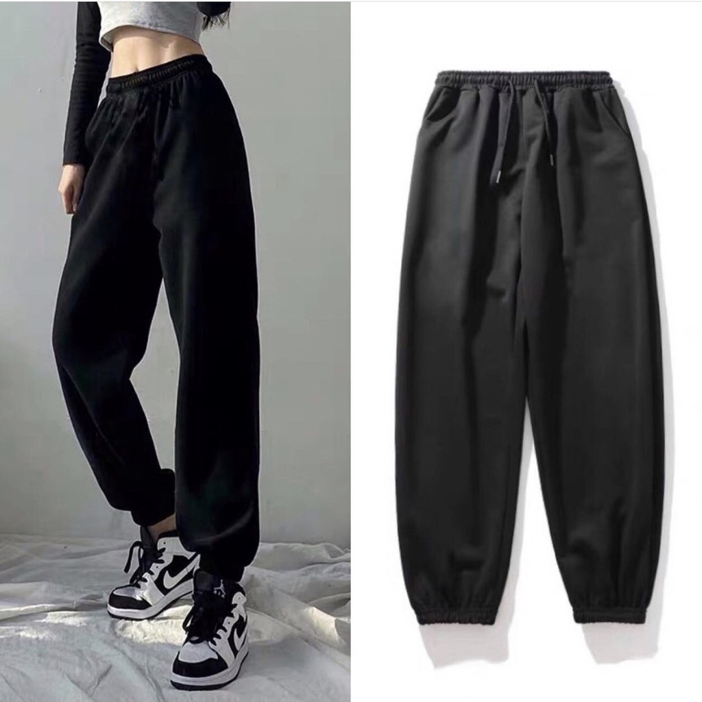 Quần JOGGER BO THUN TRƠN nam nữ phong cách thể thao năng động -  vải thun da cá - Shop MAYLAN