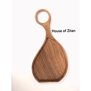 XẢ KHO- Khay gỗ óc chó có tay càm lỗ to