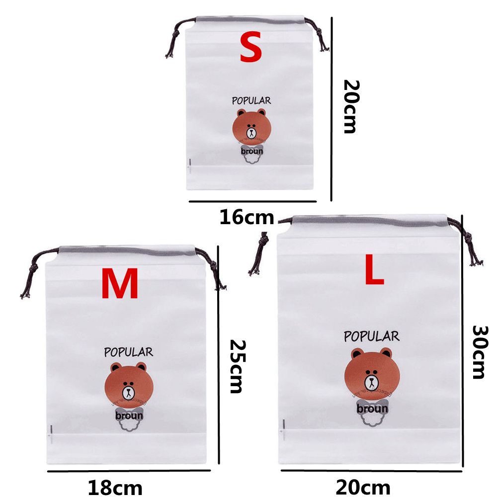 Bộ 1 / 3 túi đựng mỹ phẩm màu sắc trong suốt họa tiết hoa hoạt hình đáng yêu thiết kế chống thấm nước (có bán lẻ)