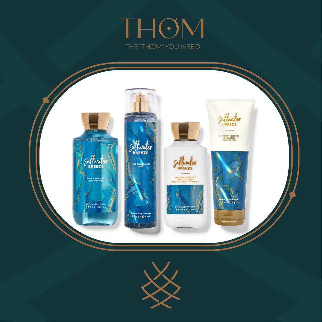 SALTWATER BREEZE | Sản Phẩm Tắm Dưỡng Xịt Thơm Toàn Thân Bath & Body Works | Thế Giới Skin Care