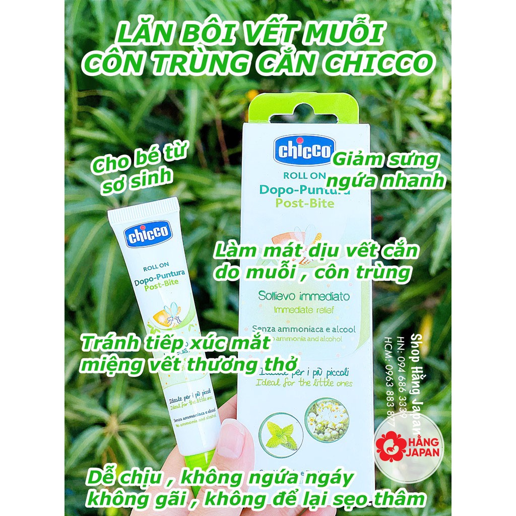 Lăn bôi vết muỗi và côn trùng cắn Chicco Ý 100ml an toàn cho trẻ sơ sinh