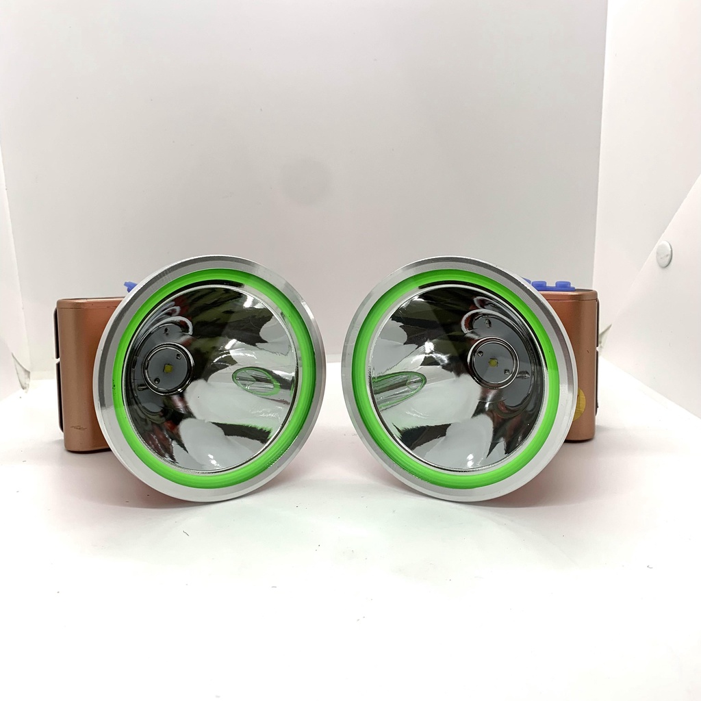 Đèn pin đội đầu siêu sáng, đèn đeo đầu Mango 4 có 2 công tắc phản quang, báo pin chóa lớn 10cm