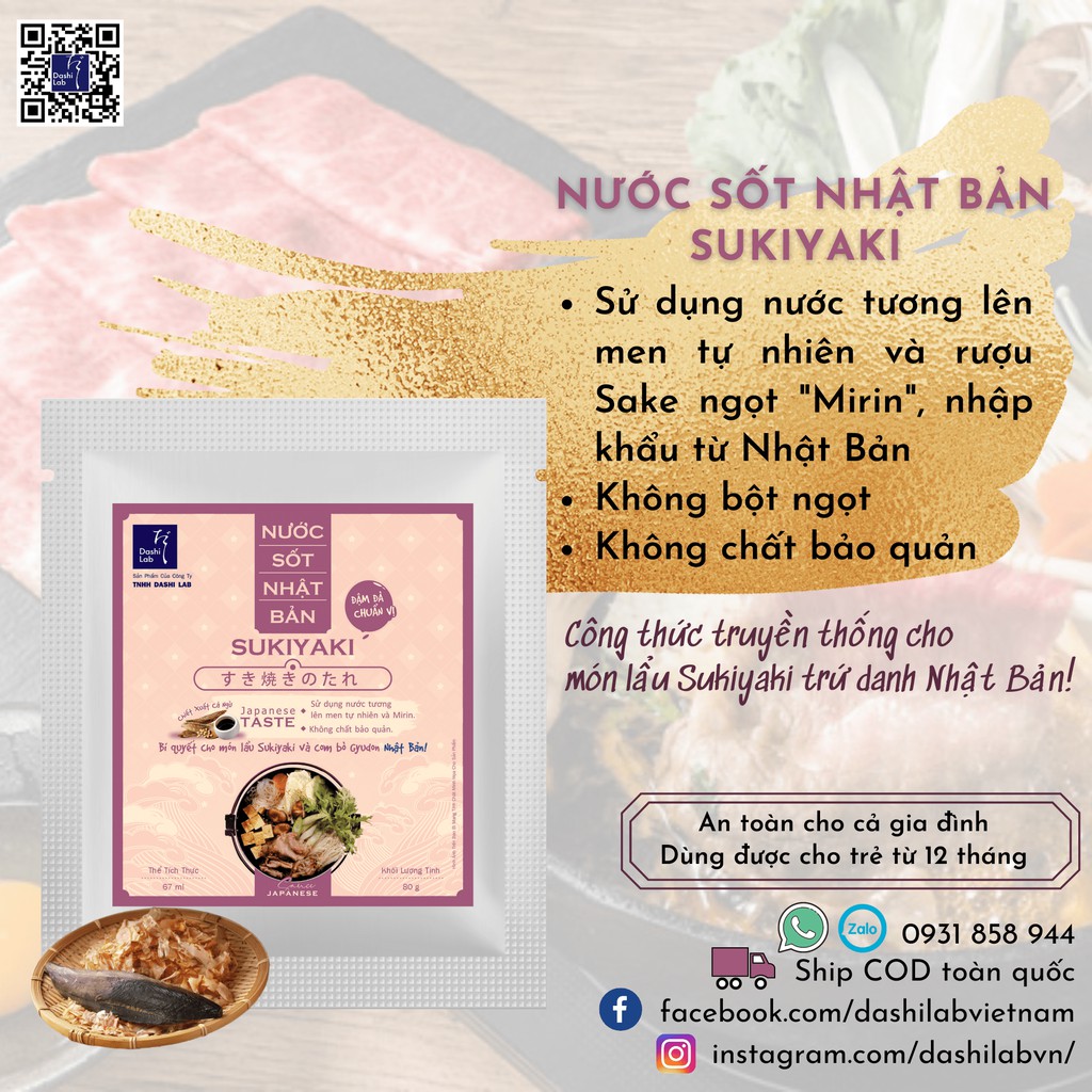 Nước Sốt Sukiyaki Nhật Bản - Dashi Lab - 80g/gói