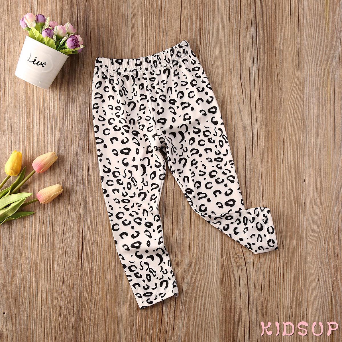 Quần Legging Cotton Co Giãn In Họa Tiết Da Báo Cho Bé Gái Sơ Sinh
