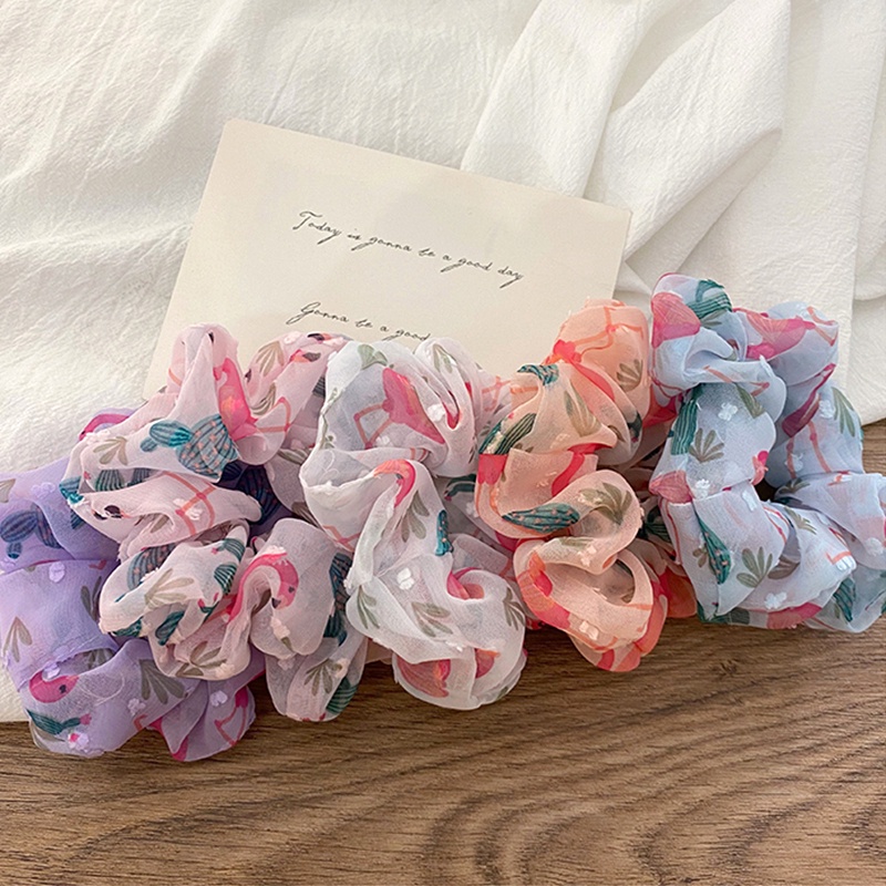 Dây buộc tóc vải chiffon vải hoa dễ thương xinh xắn