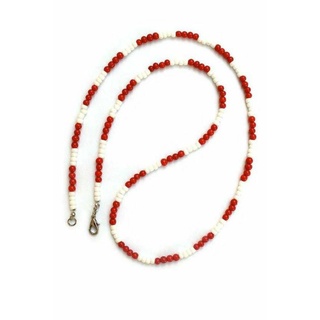 Dây đeo khẩu trang, giữ kính hạt cườm mix trắng và đỏ (red&White)