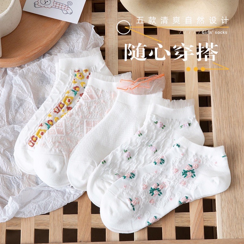 Set 5 đôi vớ hoa nhí xinh xinh