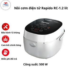 Nồi cơm điện tử đa năng rapido rc-1.2d đa chức năng, dung tích 1.2 l, bảo hành 12 tháng