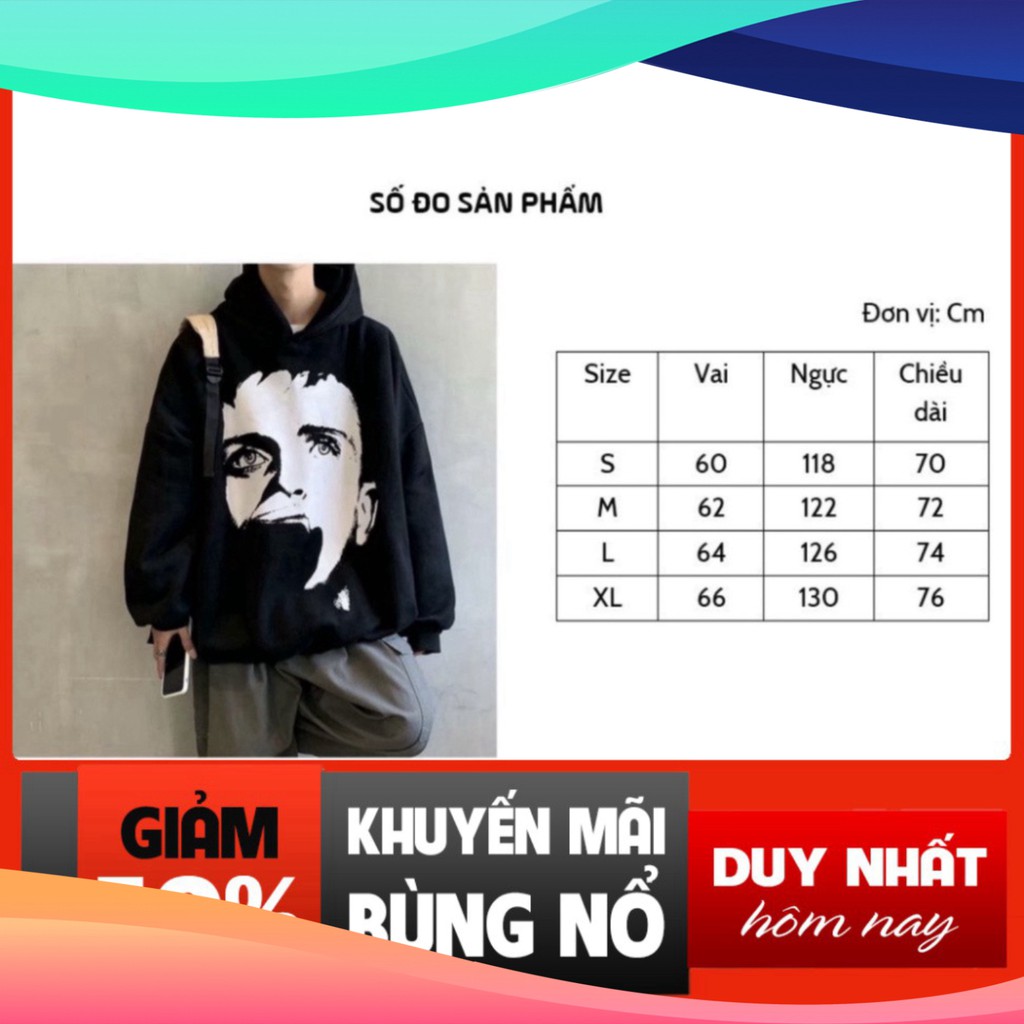 Áo hoodie - TINOWEAR áo nỉ in hoạt tiết mặt người ngầu chất form thụng phong cách Ulzzang Thời trang unisex Tino | WebRaoVat - webraovat.net.vn