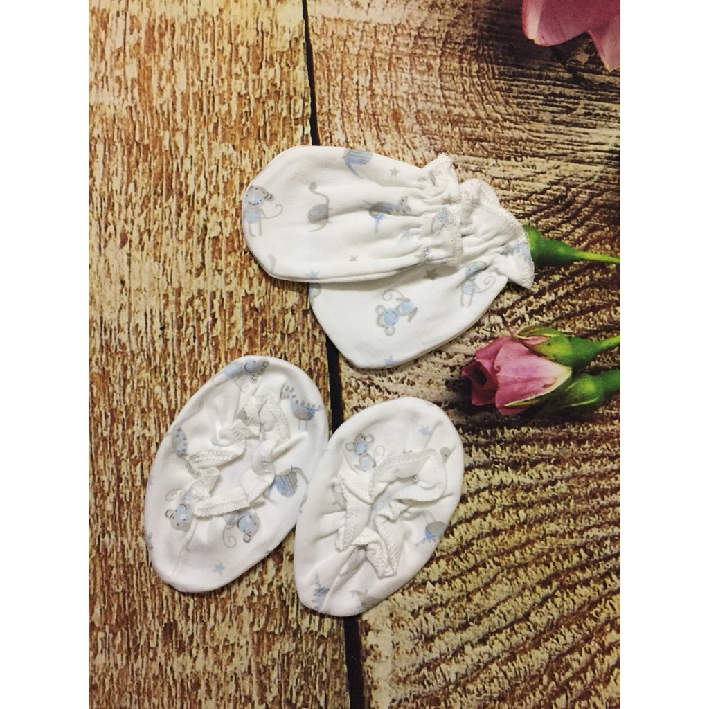 Set bao tay bao chân cotton Momcare