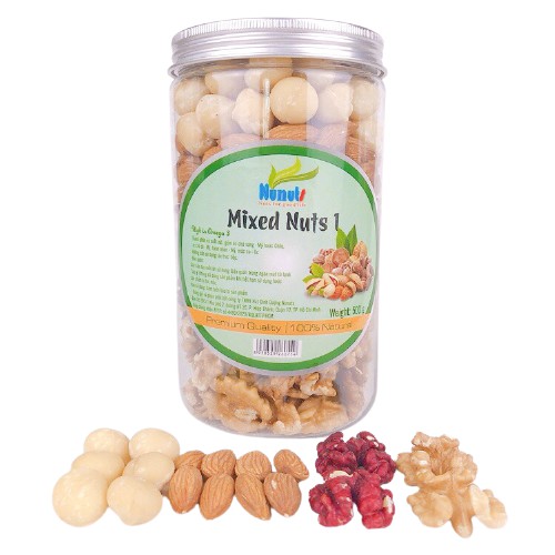 500G MÃ N1✅ Mix hạt dinh dưỡng gồm 4 loại (hạt macca, hạt hạnh nhân , óc chó vàng, óc chó đỏ) đã tách vỏ, sấy g | BigBuy360 - bigbuy360.vn