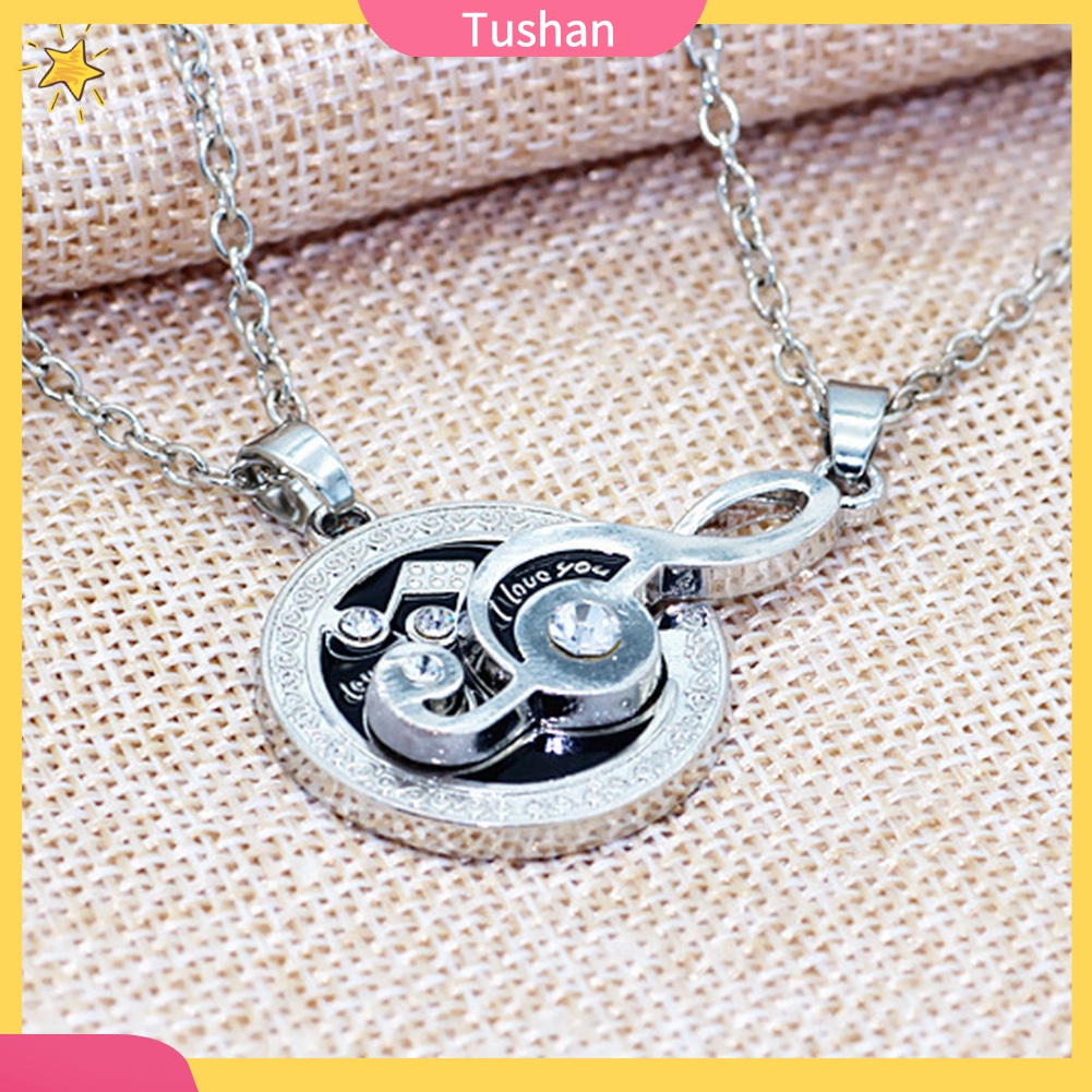 Set 2 vòng cổ Mặt Hình Nốt Nhạc Và Mặt Trăng Cho Cặp Đôi