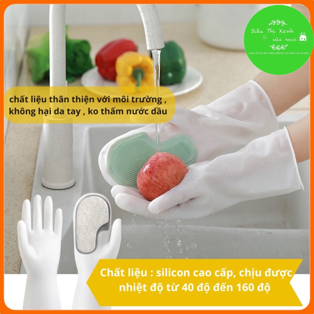 Găng tay rửa chén silicon có gai, bao tay rửa bát có gai tạo bọt, găng tay rửa bát silicon có lớp gai chịu nhịệt