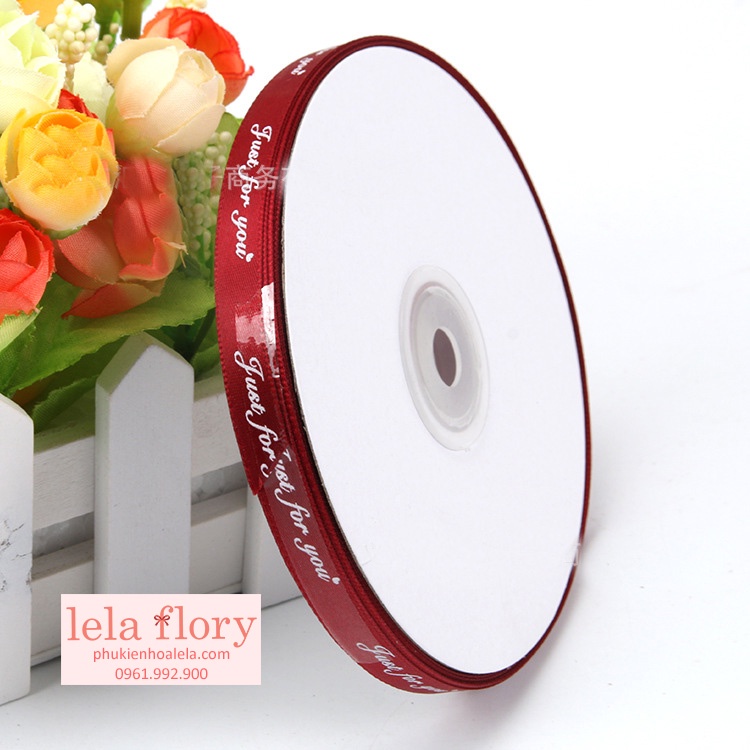 Ruy băng lụa Just for you bản 1cm (Cuộn 50m) - RUY0023