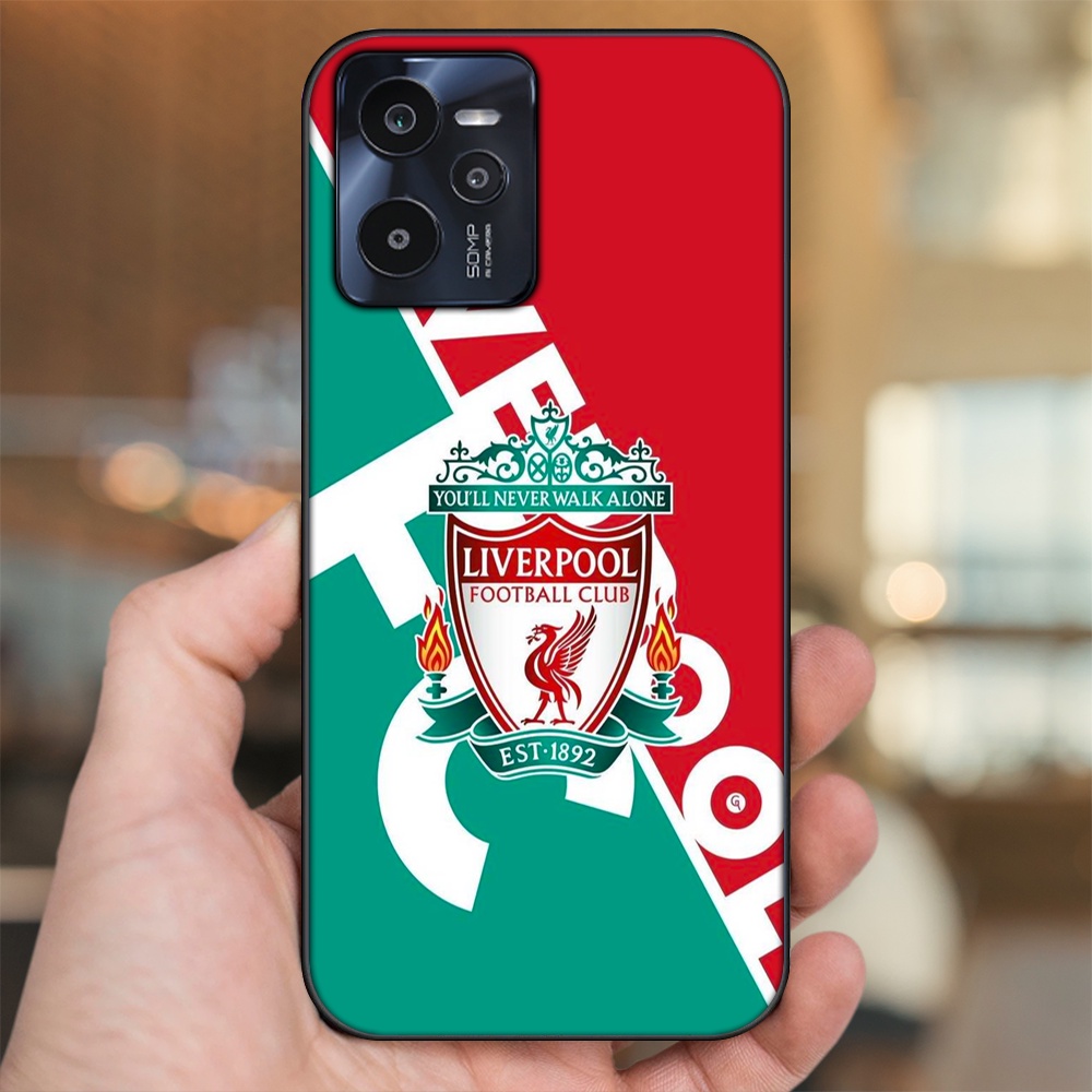 Ốp lưng Realme C35 viền đen in hình Liverpool FC
