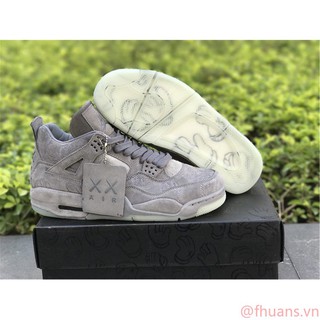 Giày sneaker phiên bản KAWS x Air Jordan da lộn 4 màu kích thước 40-46
