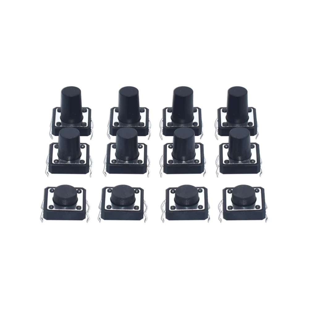 12X12 H = 4,3 / 4,5 / 5 / 5,5 / 6/7/8 ~ 17 MÉT 4PIN DIP   Công tắc xúc giác tạm thời Công tắc nút nhấn Công tắc ĐEN