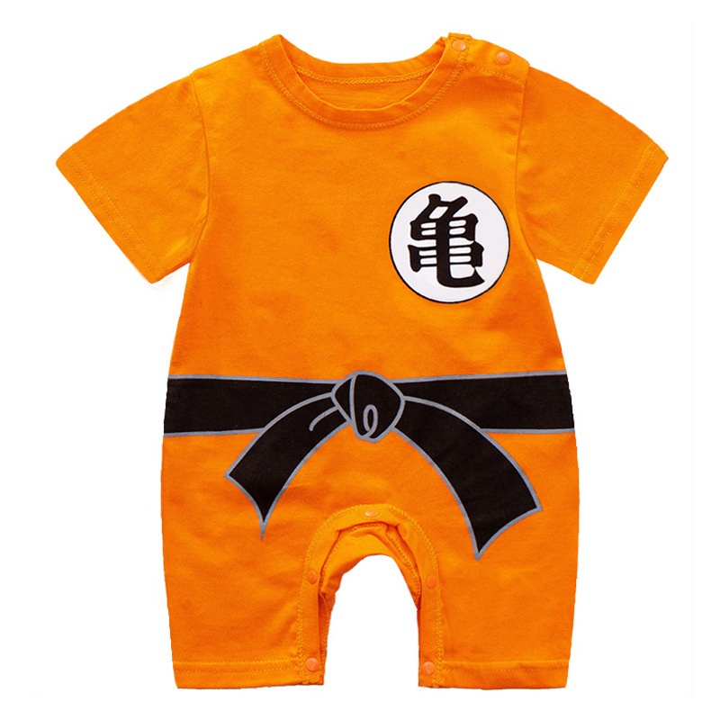 Áo liền quần SANITKUN tay ngắn họa tiết hoạt hình đáng yêu cho bé