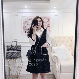Đầm dạ sơ mi form suông