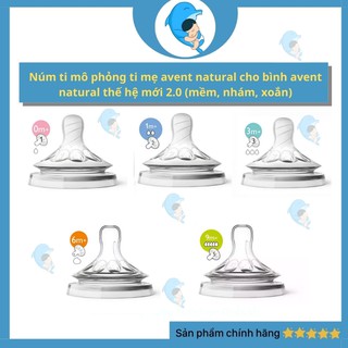  Núm Ti Avent Natural Cho Bình Avent Natural Đủ Size Núm 1,2,3,4,5 Chính Hãng