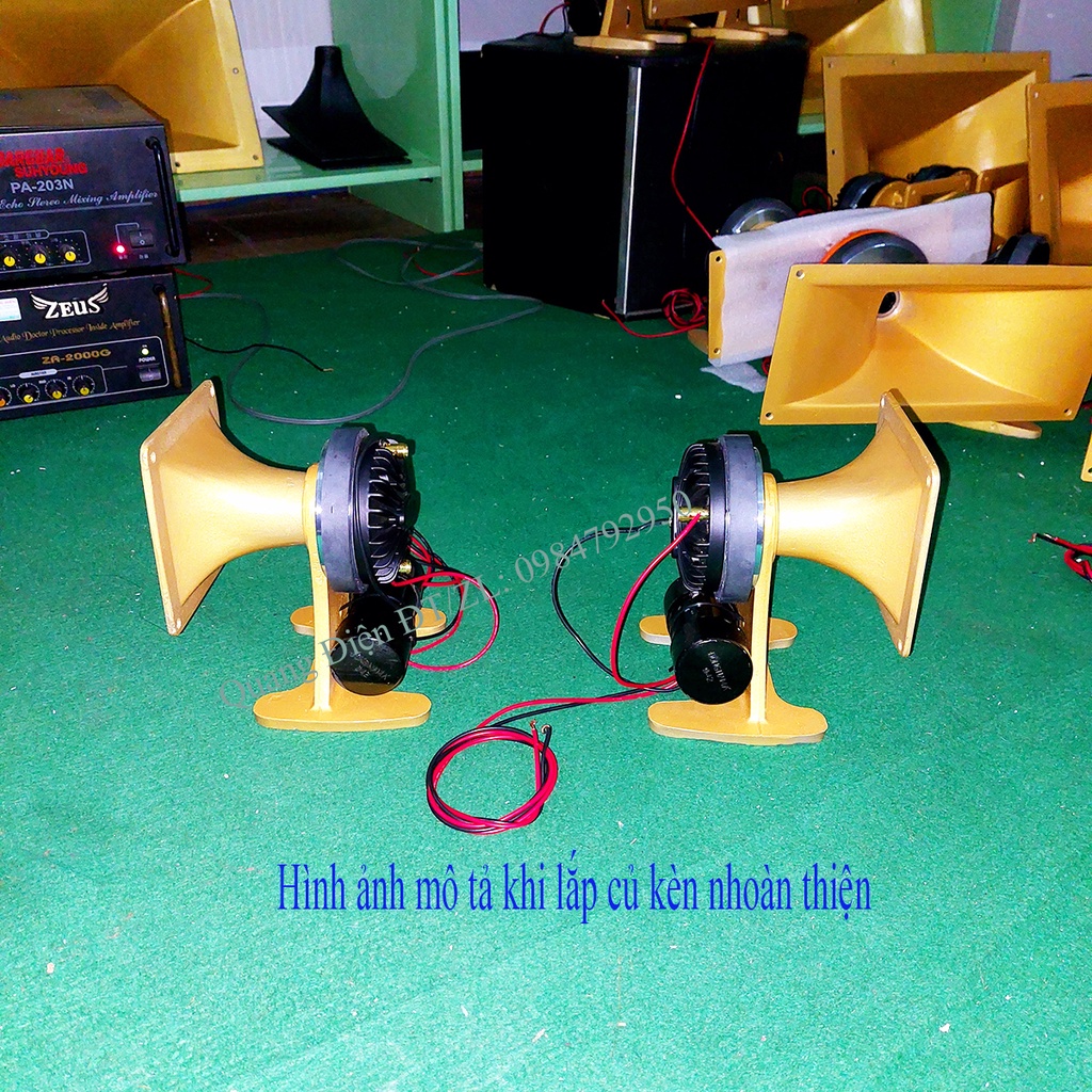 Họng Kèn Nhôm Đúc Ren xoáy 12x12cm, chân nhôm đúc, dùng lắp củ treble kèn 250, 350, 450 ren xoáy - Cubo Mart