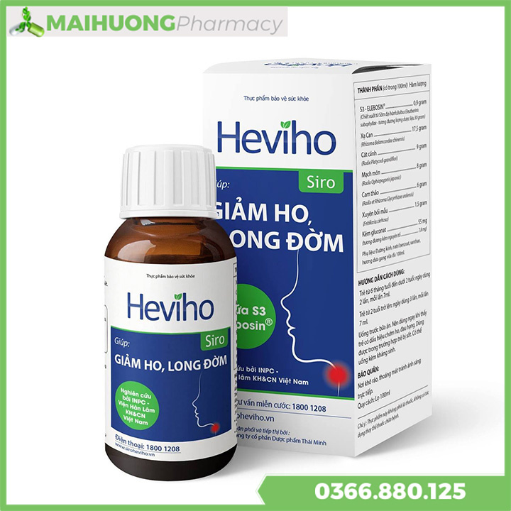 [Chính hãng]  Heviho Thái Minh Siro , Hỗ Trợ điều trị viêm đường hô hấp cấp và mãn tính.