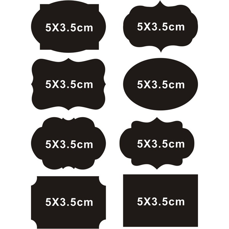 Set 8 Miếng Dán Nhãn Lọ Màu Đen Đa Năng Tiện Dụng