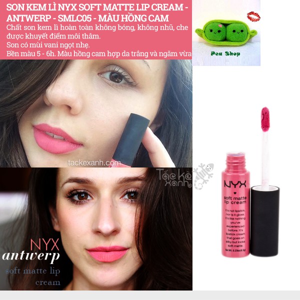 Son kem NYX Soft Matte Lip Cream - SMLC 05 Antwerp 4.7ml - màu hồng cam