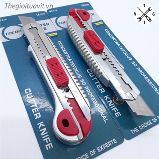 Dao rọc giấy, dao trổ tocdo 18mm no.218 có sẵn 5 lưỡi dao