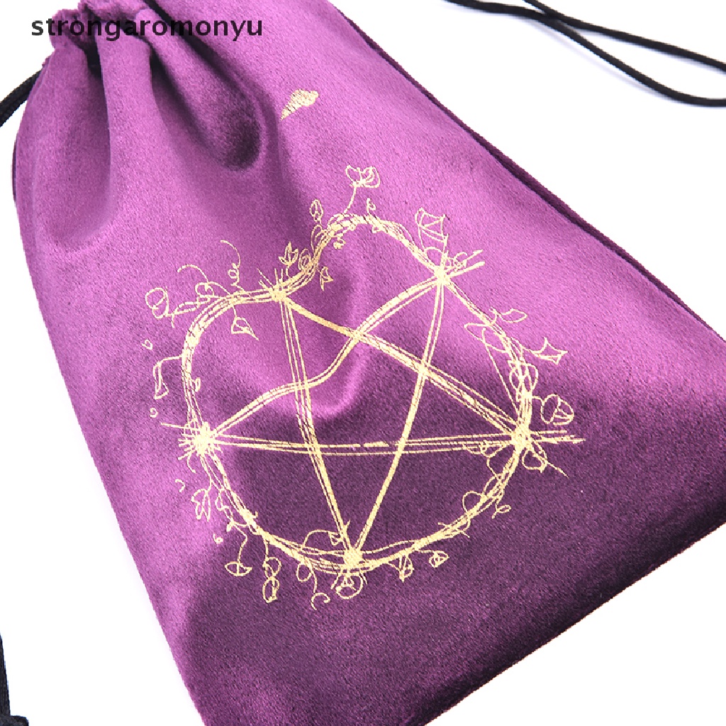 Túi Nhung Dây Rút Đựng Thẻ Bài Tarot Thêu Họa Tiết Ngôi Sao