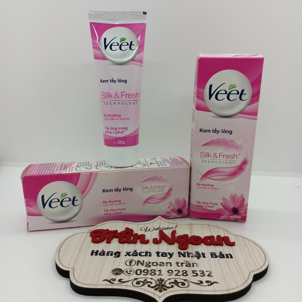 Kem tẩy lông Veet Silk &amp; fresh cho da thường tuýp 50g