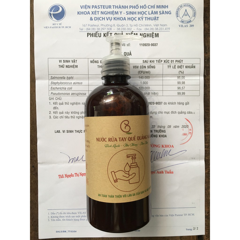 Xà Bông Rửa Tay Quế Trà Bồng 500ml 100% Thiên Nhiên Diệt Khuẩn Bảo Vệ Da Tay Có Giấy Chứng Nhận Xét Nghiệm | BigBuy360 - bigbuy360.vn