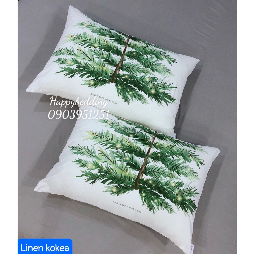 Vỏ gối chất Linen hàn quốc. Mẫu độc lạ Happy Bedding