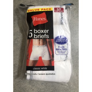 Bộ 5 quần lót thun nam Hanes Men's 5 Boxer Briefs Classic White (Hàng nhập Mỹ)