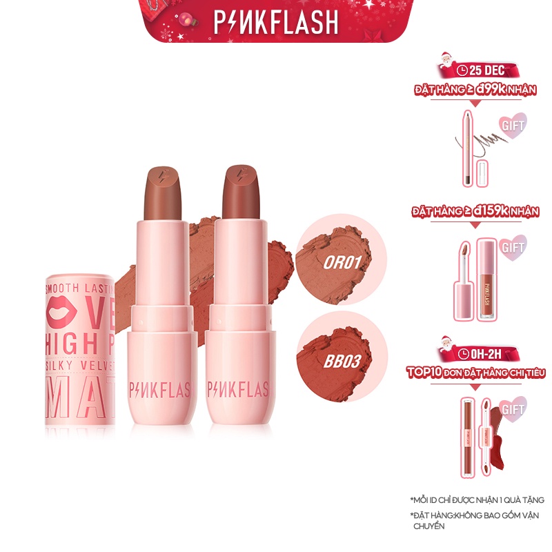 Son môi Pinkflash màu nhung lì dạng kem mịn mềm siêu mượt mà không khô 30g | BigBuy360 - bigbuy360.vn
