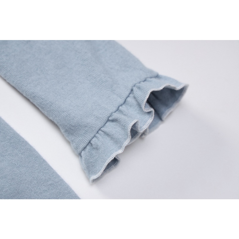 DUNEA Set Áo Kiểu Dài Tay Cổ Chữ V + Chân Váy Dài Lưng Cao Thời Trang Nữ