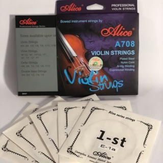 Dây đàn violin Alice A708 Dây đàn violin Alice A708, dây đồng bằng thép mạ, lõi nylon.