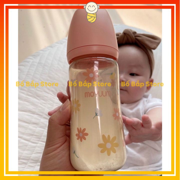 Bình Sữa Moyuum Hoa Cúc Daisy ⚡𝟭𝟬𝟬% CHÍNH HÃNG⚡ Moyuum Hồng 170ml/270ml nội địa Hàn Quốc