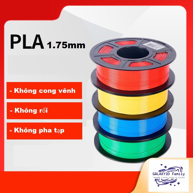 Cuộn nhựa in 3D 1.75mm - PLA 1kg thuần không pha (Loại 1)