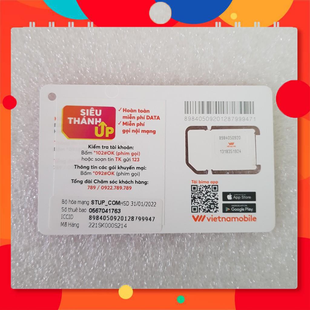 Thánh Sim 4G VietNamobile mới Miễn phí DATA nghe nội mạng miễn phí